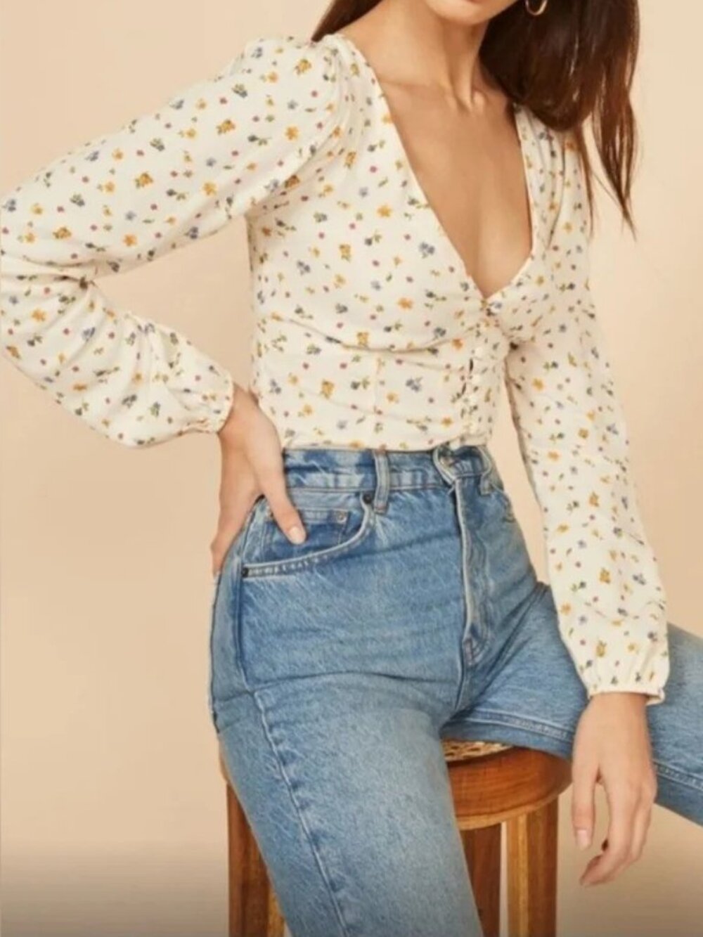 Reformation Floral Blouse m